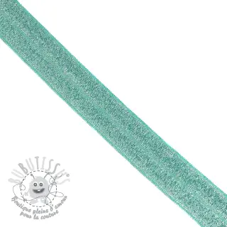 Biais élastique glitter 20 mm dark mint