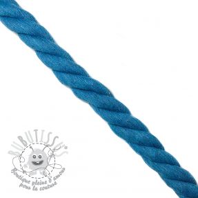 Cordon coton macramé 2,5 cm aqua