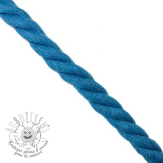 Cordon coton macramé 2,5 cm aqua