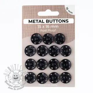 Boutons Pression METAL 16 mm black