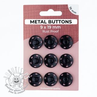 Boutons Pression METAL 19 mm black