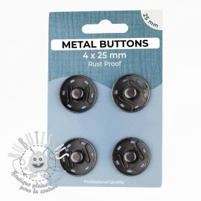 Boutons Pression METAL 25 mm anthracite