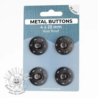 Boutons Pression METAL 25 mm anthracite