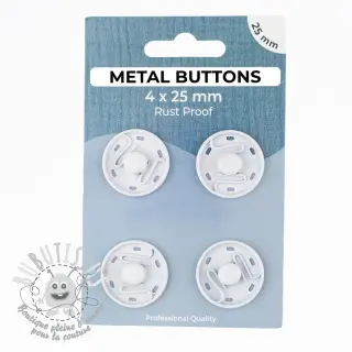 Boutons Pression METAL 25 mm off white