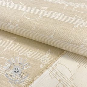 Tissu déco jacquard Music notes lyrics metallic