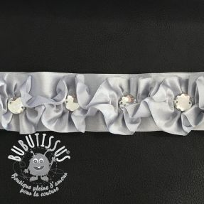 Ruban satin Crystal silver