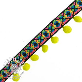 Galon pompon IBIZA neon yellow