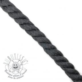 Cordon coton macramé 2,5 cm dark grey