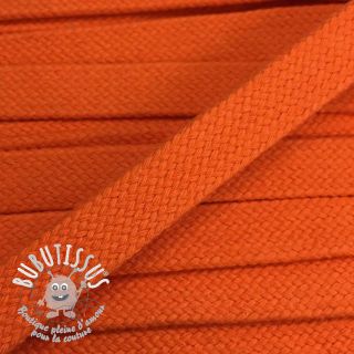 Cordon coton plat 15 mm orange
