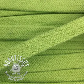 Cordon coton tubulaire plat 15 mm lime