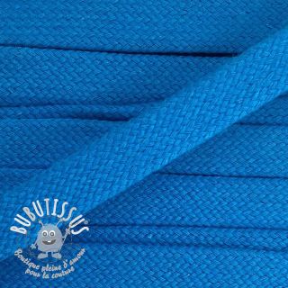 Cordon coton tubulaire plat 15 mm blue