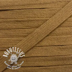 Cordon coton tubulaire plat 13 mm brown