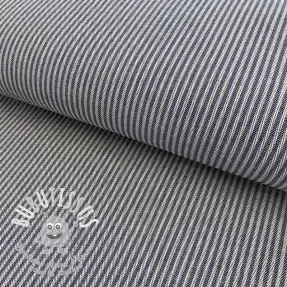 Tissu déco DOBBY Colored stripe navy blue