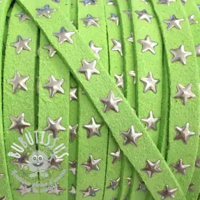 Cordon en suede étoiles lime