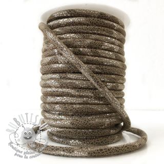 Cordon en suede Glitter taupe