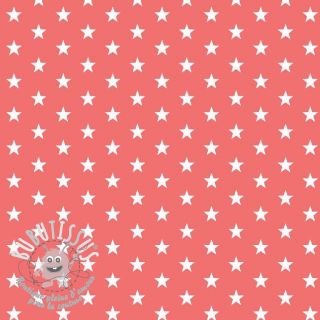 Tissu coton Petit stars coral