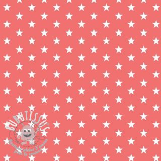 Tissu coton Petit stars coral