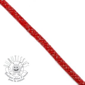 Cordon lurex 10 mm red