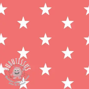 Tissu coton Stars coral