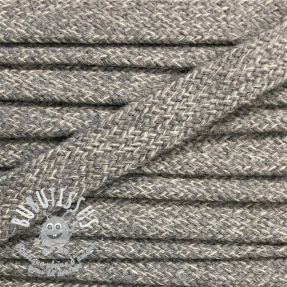Cordon coton tubulaire plat 13 mm gris pâle mélangé