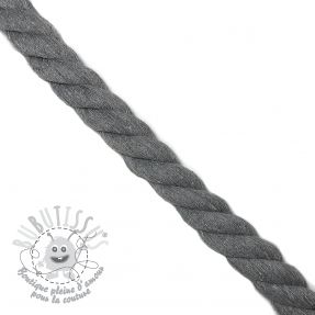 Cordon coton macramé 2,5 cm light grey