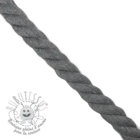 Cordon coton macramé 2,5 cm light grey