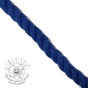 Cordon coton macramé 2,5 cm cobalt