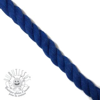 Cordon coton macramé 2,5 cm cobalt