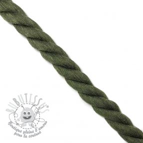 Cordon coton macramé 2,5 cm army