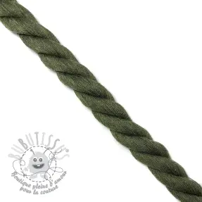 Cordon coton macramé 2,5 cm army