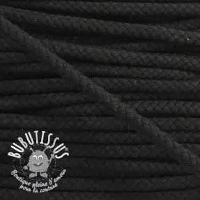 Cordon coton 8 mm black