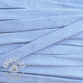 Cordon coton tubulaire plat 15 mm light blue