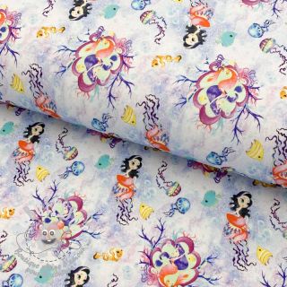 Jersey Snoozy fabrics Mermaids violet digital print