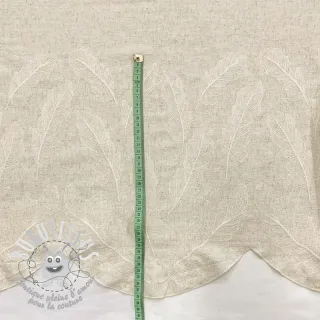 Viscose lin natural Leaves border