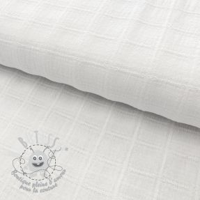 Tissu coton EMBROIDERY DOBBY Square white