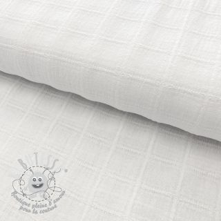 Tissu coton EMBROIDERY DOBBY Square white