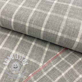 Tissu double gaze/mousseline Double sided Checks light grey melange