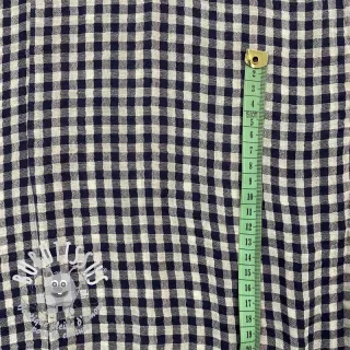 Tissu double gaze/mousseline Double sided Checks navy