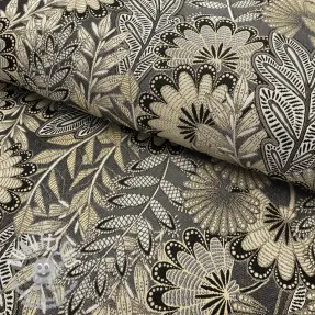 Tissu déco jacquard Boho leaves
