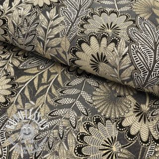 Tissu déco jacquard Boho leaves