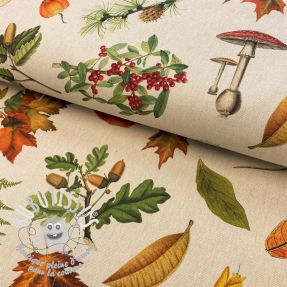 Tissu déco Linenlook premium Fall forest nature digital print