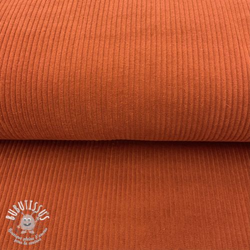 Tissu velours cotelé orange