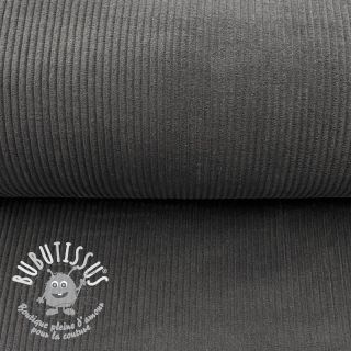 Tissu velours cotelé dark grey