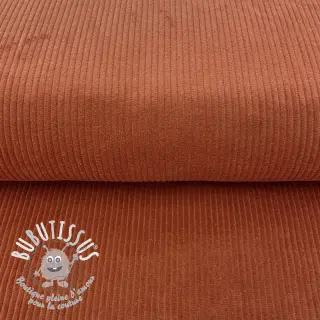 Tissu velours cotelé terracotta