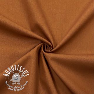 Tissu Popeline de coton dark cognac