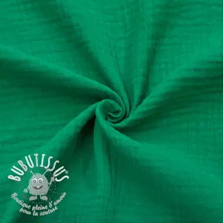 Tissu double gaze/mousseline hunter green ORGANIC
