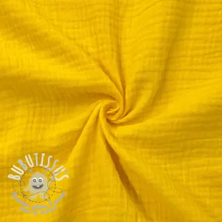 Tissu double gaze/mousseline lemon ORGANIC