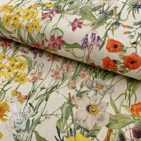 Tissu déco Linenlook Wildflower sunny field digital print
