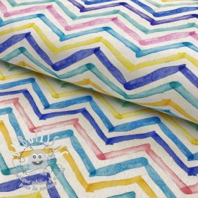 Tissu déco Watercolour happy zigzag digital print