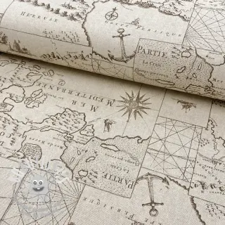 Tissu déco Linenlook Map mediterranean sea